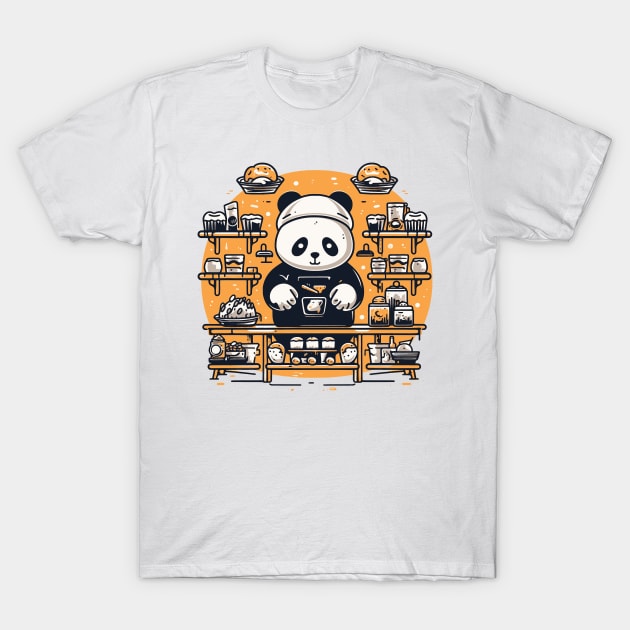 Panda Food Passion: Restaurant Ramen Panda Feast Mode: Culinary Cuteness T-Shirt by Kibo2020